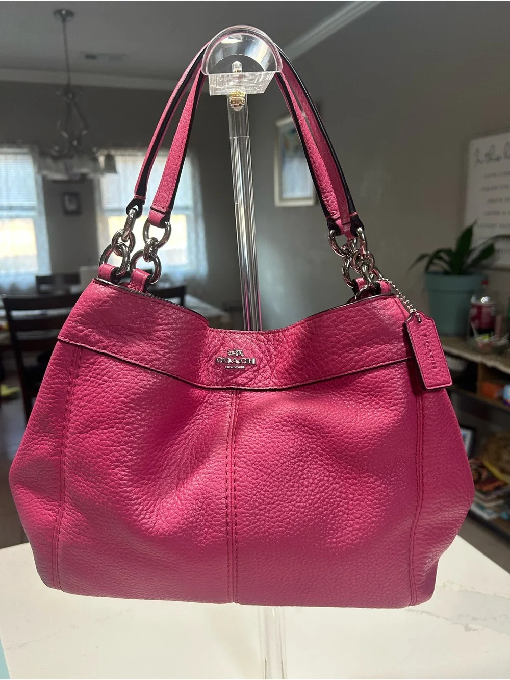 Coach Small Lexy Convertible Shoulder Bag Pink Leather F2353